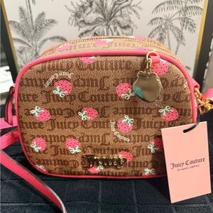 Juicy Couture Brown Crossbody Bag with Pink and Green Accents